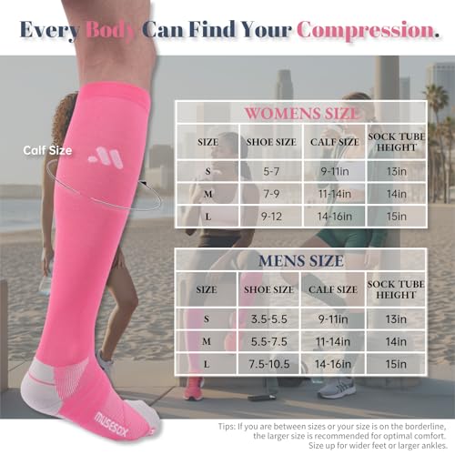 Compression Socks for Women and Men,15-20 mmHg Support(3 Pairs) Medium A03-black/White/Gray