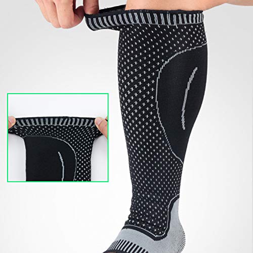 Compression Socks Calf Foot Sleeves for Ankle Heel Plantar Fasciitis Support Increase Blood Circulation Relieve Arch Pain Shin Splints Reduce Swelling Grey X-Large