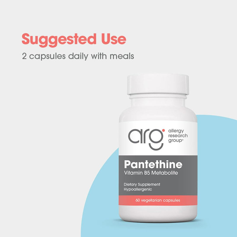 ARG Pantethine Vitamin B5 Metabolite 660 mg, 60 Capsules | Active Vitamin B5 Metabolite for Carbohydrate, Lipid and Amino Acid Metabolism, Hypoallergenic Formula