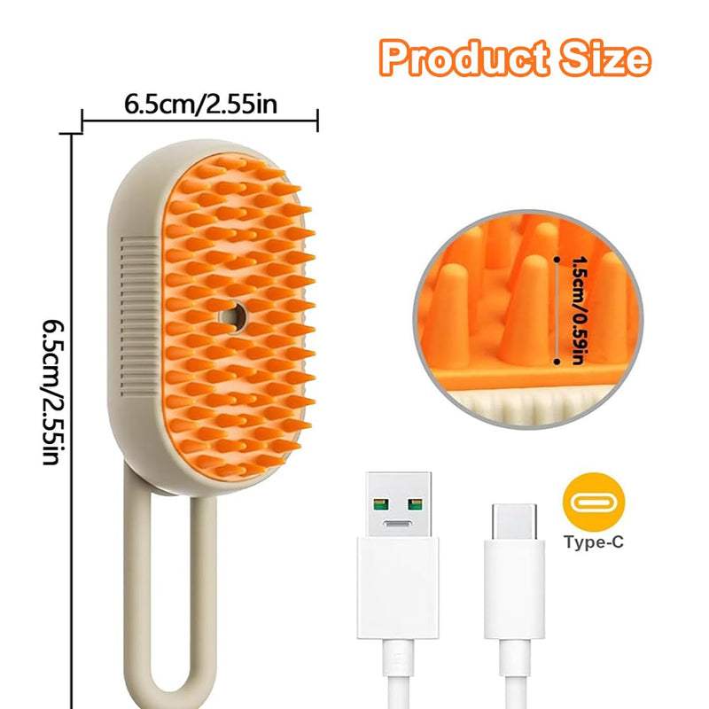 Cat brush with steam, 3 in 1 cat brush steaming cat spray massage comb cat brush with water, steamy brush cat pet spray massage comb cat brush for massage hair removal - BeesActive Australia