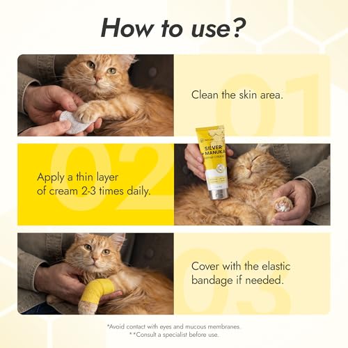 Silver + Manuka Repair Cream for Hot Spot Treatment for Dogs – Helps with Scratches, Irritations, Bites & Cuts – Cat Wound Care Ointment for Dry Skin – Suits for All Pet Breeds, Ages & Sizes – 2 oz Silver + Manuka Repair Cream 2 Fl Oz x 1