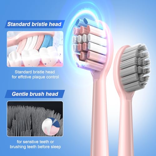 JTF Electric Toothbrush for Adults with 5 Professional Modes & Smart Timer Pink