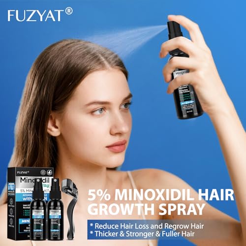 5% Minoxidil for Men Hair Loss Treatment, Minoxidil for Women Hair Growth Spray, For Men & Women, Supports Thinning Hair, With Biotin, Easy Daily Application (60ml) 1 Count (Pack of 2)