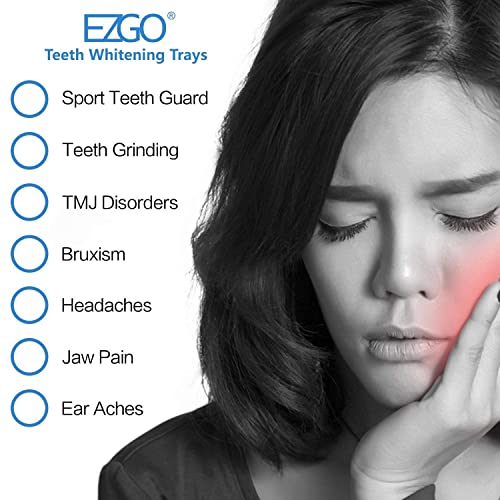 EZGO Teeth Whitening Gel Refill Pack and Remineralization Gel Teeth Whitening LED Light Mouth Tray Combo, Non-Sensitive Teeth Whitener Sets Helps to Remove Smoking, Coffee, Wine Stains