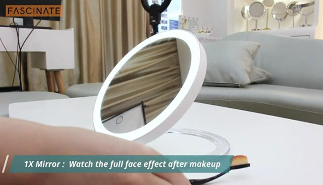 Magnifying Mirror with Light Double Sided travel mirror with light Pink