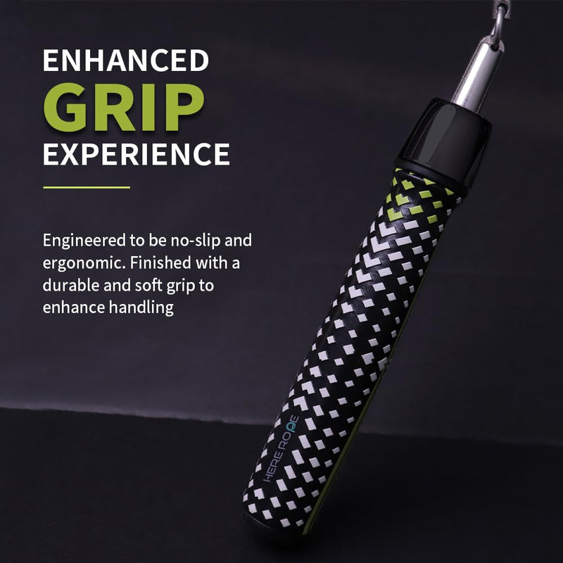 Hererope Weighted Jump Ropes for Men & Women, 1/2 LB Jump Rope Weighted With Ball-bearing, No-Slip Grip, Durable Steel Cable, Heavy Jump Rope Designed for Fitness, High-Intensity Strength Workouts, crossfit Grey Medium - 8'4 (User Height 5'4.5" - 5'7")