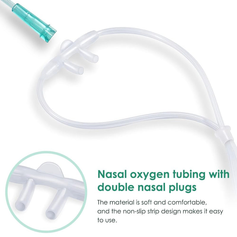 Adult Standard Nasal Cannula –10-Pack Soft Green Oxygen Tubing (7 ft) High Visibility, Kink-Resistant & Lightweight 10Pack-7Ft - BeesActive Australia