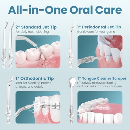 Onlyone Water Dental Flosser Teeth Pick& Water Dental Flosser Tip Replacement Heads