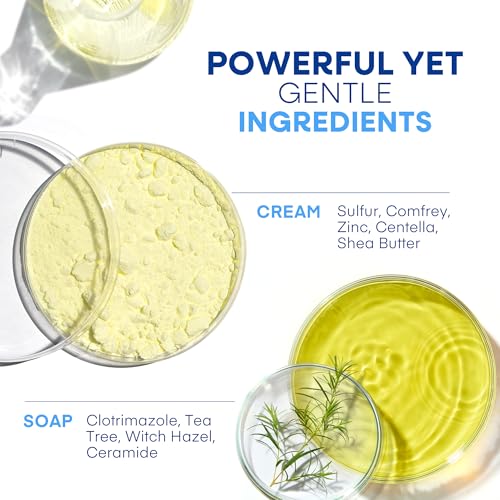 Hermon Balanitis Treatment for Men Relief Kit: Soothing Cream 2oz & Clotrimazole 1% Cleansing Soap 4oz – Helps Relieve Redness, Itching & Irritation – Gentle Care for Sensitive Areas