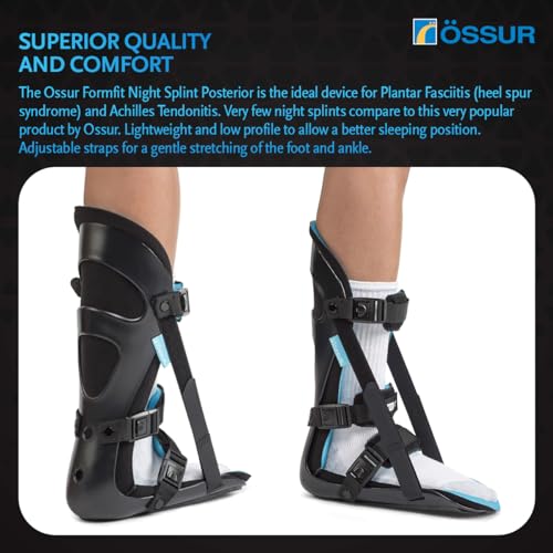 Össur Formfit Night Splint Posterior for Plantar Fasciitis Relief - Adjustable Night Brace for Heel Pain, Achilles Tendonitis & Foot Arch Pain - Breathable Orthopedic Sleep Support with Adjustable Dorsiflexion - Medium