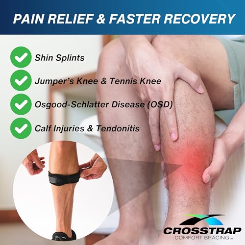 Calf & Shin Supports, Shin Splint Brace | Adjustable Neoprene Shin Splint & Leg Compression Support Strap | for Strains, Injuries, Pain Small (2 Straps)