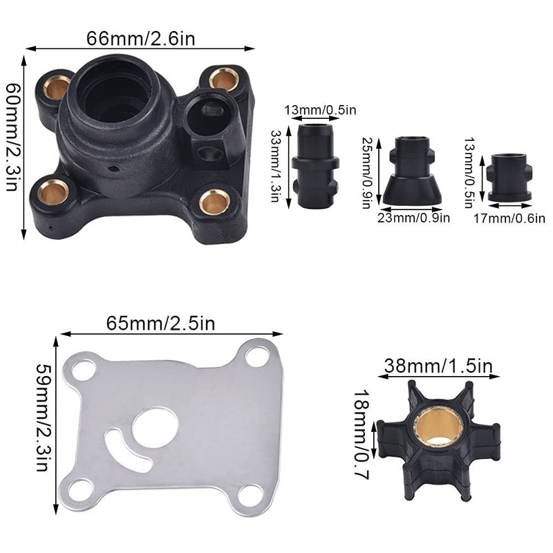 MARKGOO 394711 Water Pump Impeller Repair Kit with Housing for Johnson Evinrude OMC 8 9.9 10 15 HP Outboard Boat Motor Engine Parts Replacement 0394711 391698 386697 Sierra Marine 18-3327