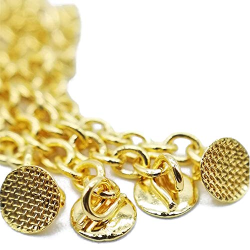 10 Packs Sino Dental Group Orthodontic Braces Eruption Appliance With Traction Chain,Gold/Sliver, Round/Retangular Base (Round, Golden)