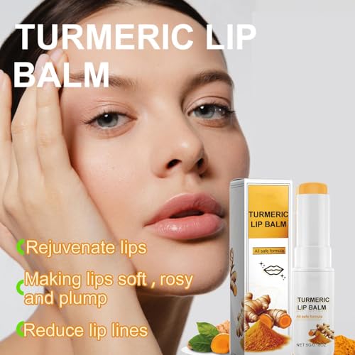 Lip Lightening for Dark Lips, Turmeric Lip Balm, Moisturizing Lip Care for Dry Lips, Lip Exfoliator Scrub for Lip Softening & Hydration (2PC) 2PC