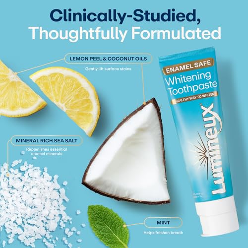 Lumineux Teeth Whitening Toothpaste, Peroxide Free, 3.75 oz, 3 Pack 3.75 Ounce (Pack of 3)