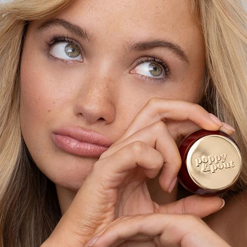Poppy & Pout Natural Lip Scrub, Moisturizing Sugar Scrub for Dry Lips, Lip Scrubber Exfoliator with Essential Oils Smooths and Hydrates Lips, In Recyclable Glass Jars, Cruelty Free - Marshmallow Creme