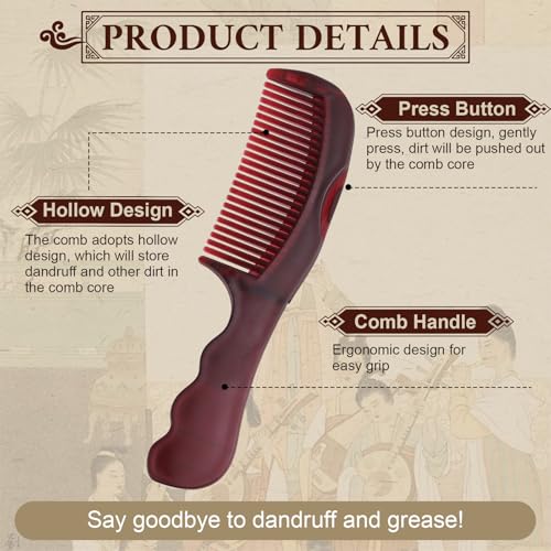 TEAWOO Patented Anti Dandruff Comb & Stainless Steel Fine Tooth Comb Kit Plastic Comb & Stainless Steel Comb