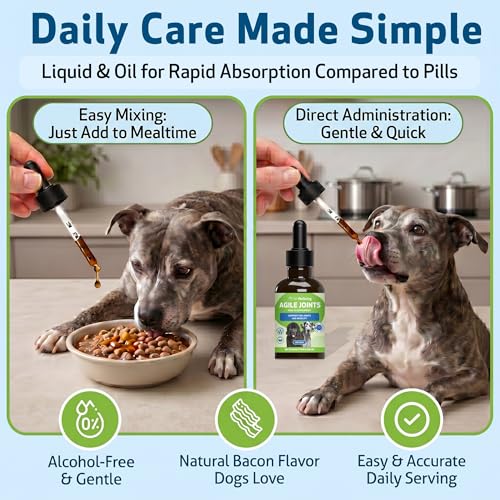 Pet Wellbeing Agile Joints & Omega-3 Icelandic Fish Oil for Dogs - NASC Certified & Vet-Formulated Herbal Joint Support & EPA/DHA Bundle, Herbal Liquid & Molecularly Distilled Fish Oil, 2 oz & 8 oz