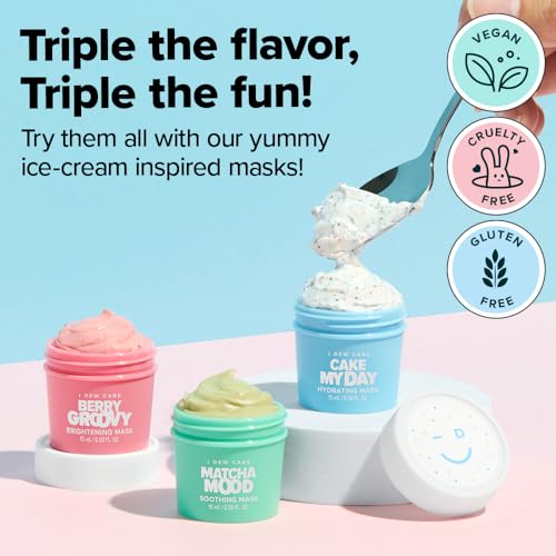I DEW CARE Wash Off Face Mask Skincare Gift Set - Mini Scoops | Facial Masks, Matcha, Korean Skincare, Pore Cleansing Mask, Cruelty-Free, Travel Size, Mini Set, Stocking Stuffers, Teen Girl Gift Set 01 Mini Scoops