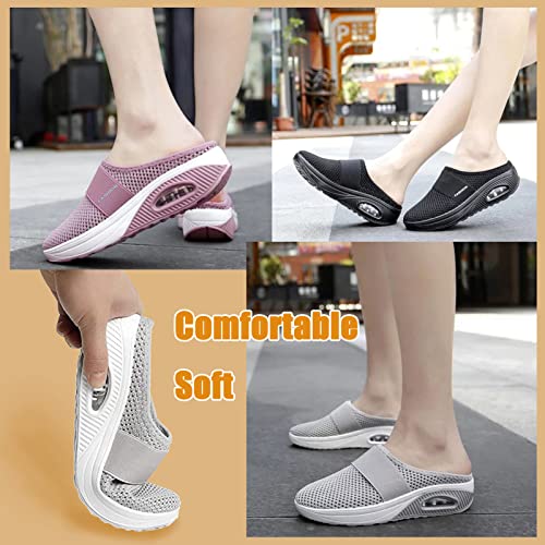 Diabetic Shoes for Women,Orthopedic Slip-On Walking Shoes with Air Cushion 7 Black