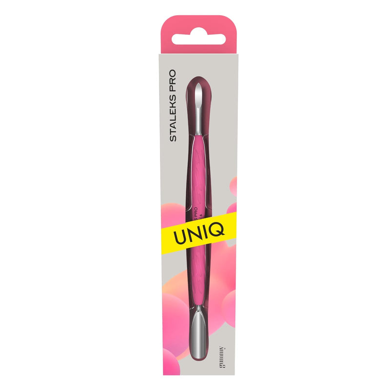 Staleks Pro Manicure Pusher UNIQ 10 Type 6 – Silicone Handle – Wide Rounded Pusher & Nail Cleaner - BeesActive Australia