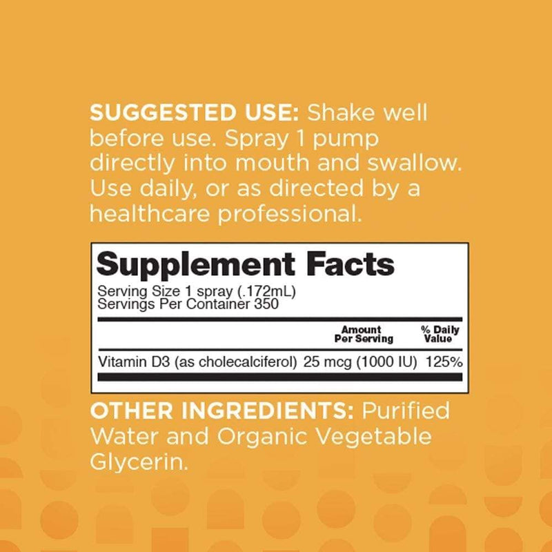 nbpure Organic Vitamin D3 Spray, High Potency (2 oz) | 1000IU high potency per serving, Supports bone & immune health, Organic cholecalciferol, Easy-to-use spray, Family friendly