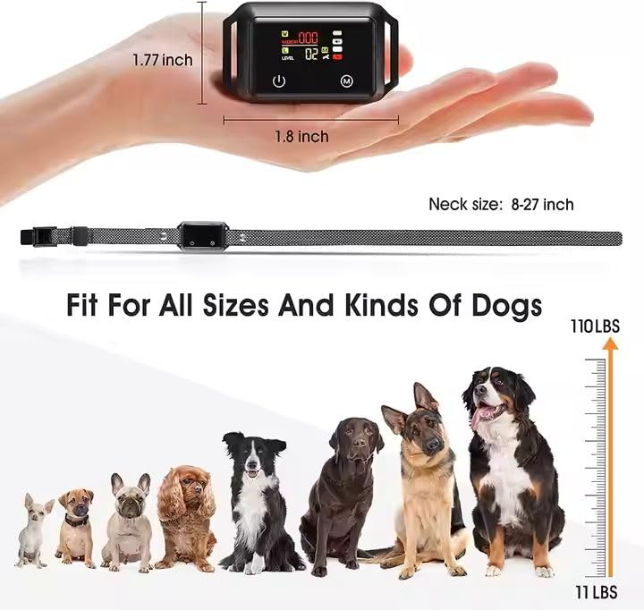 New Waterproof Rechargeable Vibration Small Dog Bark Collar with Sound/Beep/Shock | Dog Shock Anti Bark Control Collar Adjustable for All Small Size Dog 15-120lbs - BeesActive Australia