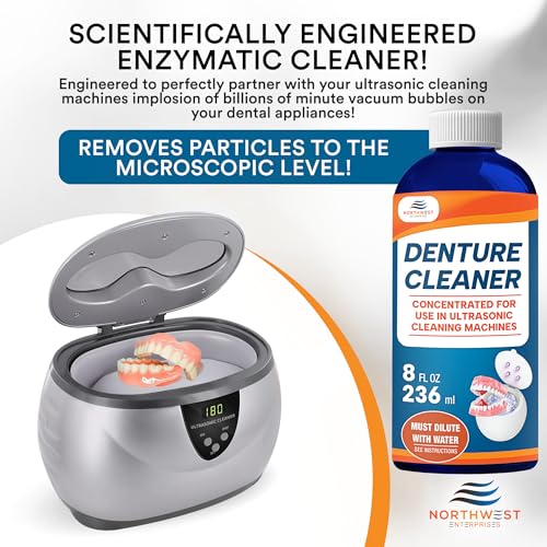 NORTHWEST ENTERPRISES Ultrasonic Denture Cleaner, Removes Stains, 16 oz 16 Ounce