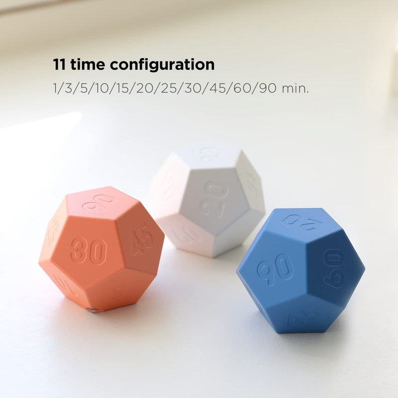 Mooas Dodecagon Time Ball Rechargeable Mini Timer (Blue), 11 Preset Times, Desk Productivity, Pomodoro, Sound/Vibrate/Mute, ADHD, Workout, Study, Cooking Blue - BeesActive Australia