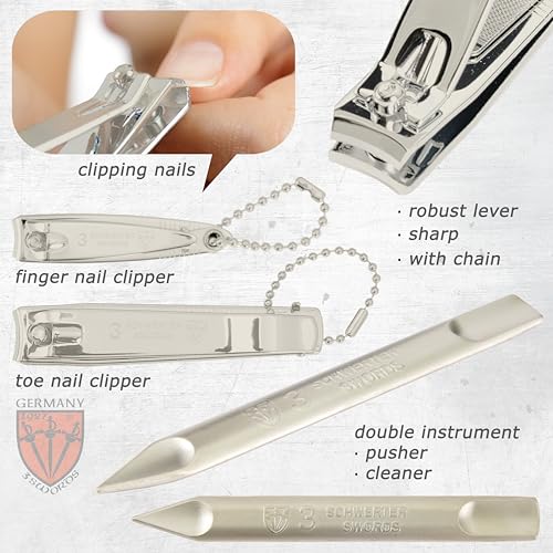 3 Swords Germany – manicure pedicure set kit (774) BLACK - SYNTHETIC LEATHER