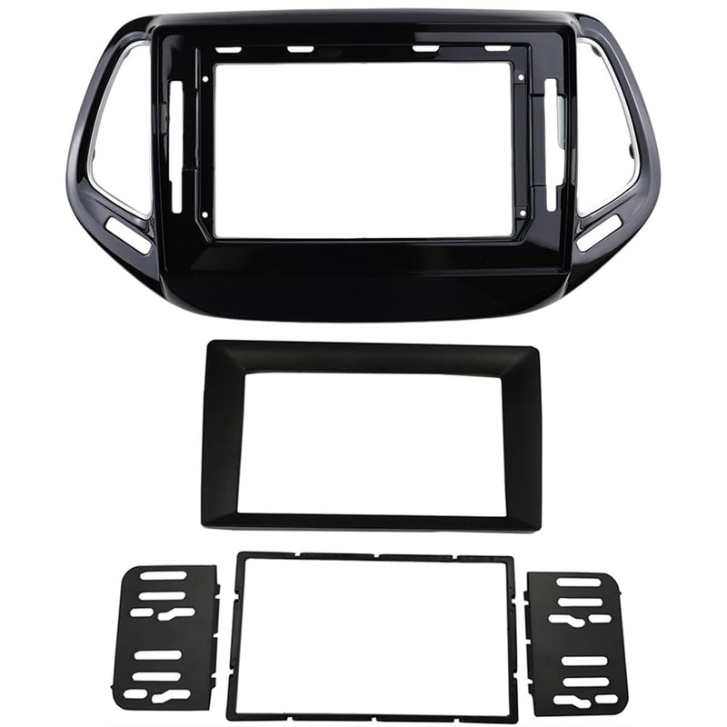 Radio Stereo Bezel for Jeep Compass 2017-2018 Dash Installation Mount Trim Kit Fits 10.1" and Double Din Size Screen