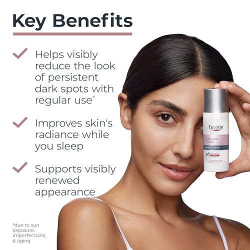 Eucerin Radiant Tone Night Cream Dark Spot Corrector with Thiamidol, 1.7 OZ