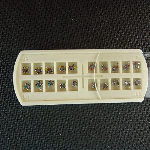 SNAWOP Dental Orthodontic Brackets Mini Metal Tooth Braces Roth/MBT (5 Packs Roth 022 3-4-5 with Hooks) 5 Packs Roth 022 3-4-5 with Hooks