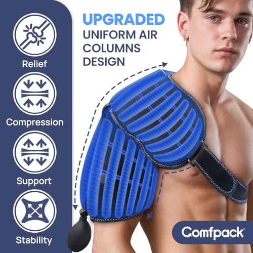 Comfpack Compression Ankle Ice Pack Wrap for Sprain & Shoulder Ice Pack with Compression for Rotator Cuff Cold Therapy