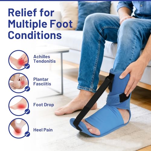 Plantar Fasciitis Night Splint, Plantar Fasciitis Brace and Support Blue 1