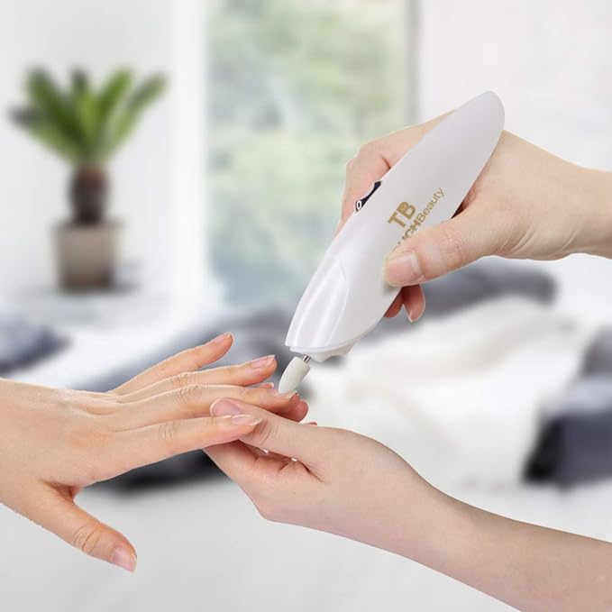 TOUCHBeauty Electric Nail Care, Electric Nail File, Nail Drill, Set of 5, LED Light, Exfoliating, Cuticle Treatment, Nail File, Electric Nail Polish, Electric Nail Machine, Low Vibration, Low Noise, Convenient Storage (Gold) - BeesActive Australia