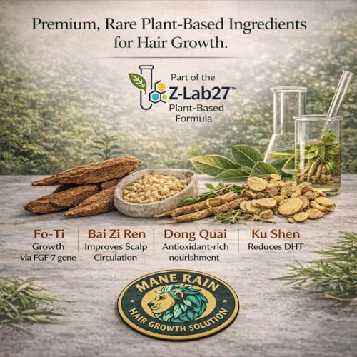 Hair Growth for Men and Women-Z-LAB27™ BioActive Plant Formula Awakens Hibernating Roots-Stimulates and Nourishes Scalp-Blocks DHT-Fuller Thicker Hair-Made in USA