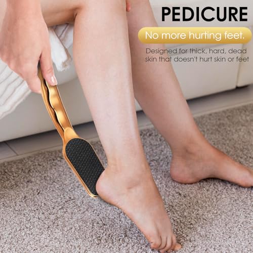 Nano-Glass Foot File Gold, Ergonomic Handle Foot Care Tool
