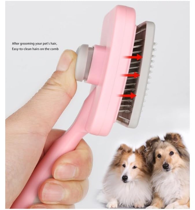 Slipper Brush for Dog Grooming, Soft Bristles for Shedding and Detangling, Blue - BeesActive Australia