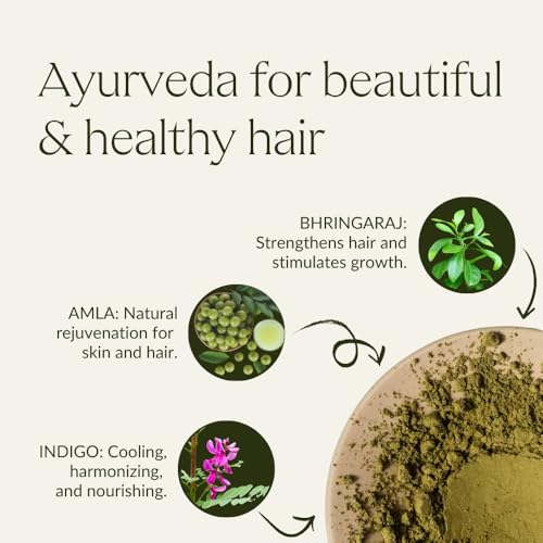 khadi ASH BROWN Plant Hair Color - Natural cosmetics - hair color for matte & medium brown - 100% herbal, natural & vegan - 3.5 oz