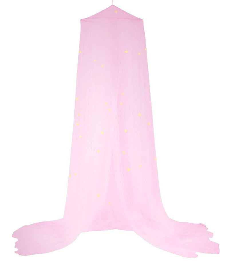 BCBYou Baby, Kids & Adult Mosquito Net Canopy with Glow in Dark Stars, for Crib, Kids, Girls or Full Size Bed (Pink) Pink - BeesActive Australia