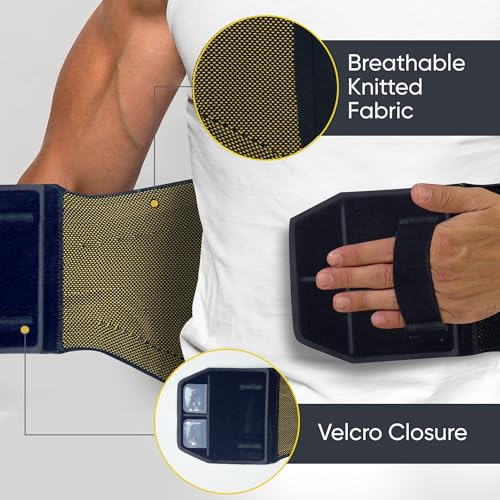 ORTONYX Elastic Lumbosacral Support Compression Back Brace with 4 Stays M-L (31.5"-37.4") Black