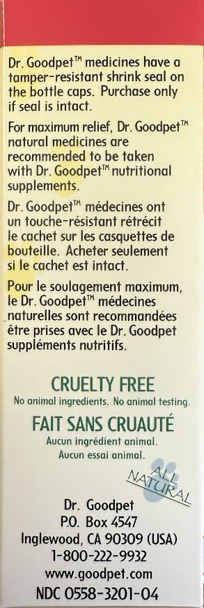 Dr. Goodpet Scratch Free for Dogs & Cats – Natural Itch Relief Drops for Hot Spots, Allergies, Flea Bites & Dry Skin – Helps Stop Scratching & Skin Irritation – 1 oz Liquid