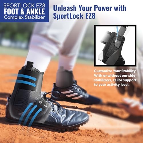 SportLock EZ8 Ankle Brace, Removable Stabilizers, Small