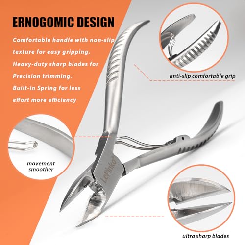 LePinko Podiatrist Toenail Clippers, Thick and Ingrown Nails Clippers, 1PCS 1 piece