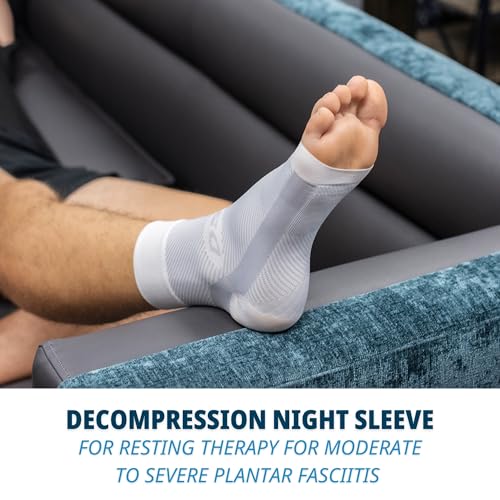 OS1st DS6 Decompression Sleeve – Single Sleeve for Resting Therapy – Moderate to Severe Plantar Fasciitis Relief, Achilles Tendonitis, Heel Pain & Foot Drop Support – Comfortable Night Splint Sock for Men & Women Small