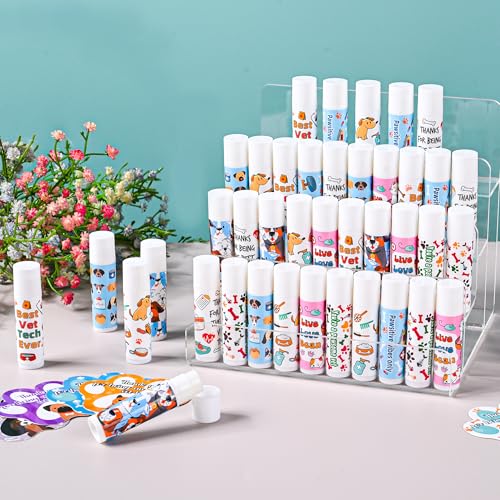 24 Pcs Vet Tech Gift Veterinary Appreciation Gifts Include Lip Balm Thank You Tag Organza Bag Veterinarian Week Gift for Veterinary Technologist Nurse Suitable Birthday Christmas Thanksgiving Gifts 24