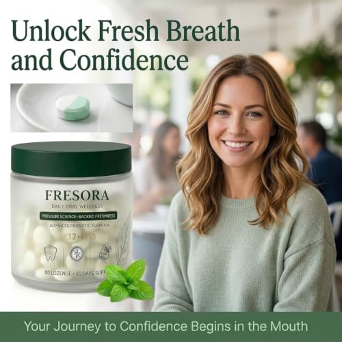 Bad Breath Treatment for Adults, 30 Chewable Tablets with Blis K12 & M18, Mint, Oral Health Support