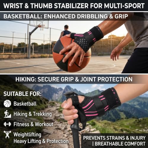 Pink Breathable Thumb Brace for Wrist Support
