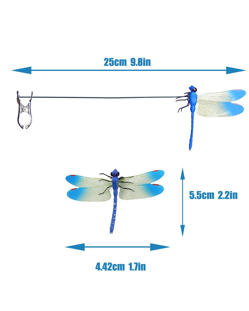 Dragonfly Clip Bug Repe Llent - 3D Dragonfly Clips, 6 Pack - Deer and Horse Fly Deterrent for Indoor/Outdoor Garden